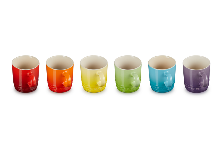 Set de 6 tasses à espresso arc-en-ciel en céramique
