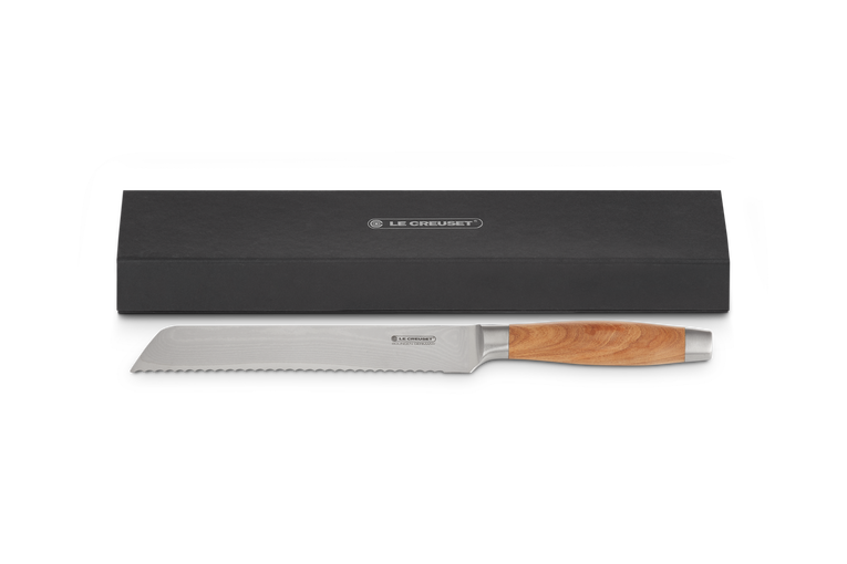 Couteau à pain manche en hêtre lame 20cm - Lustensile