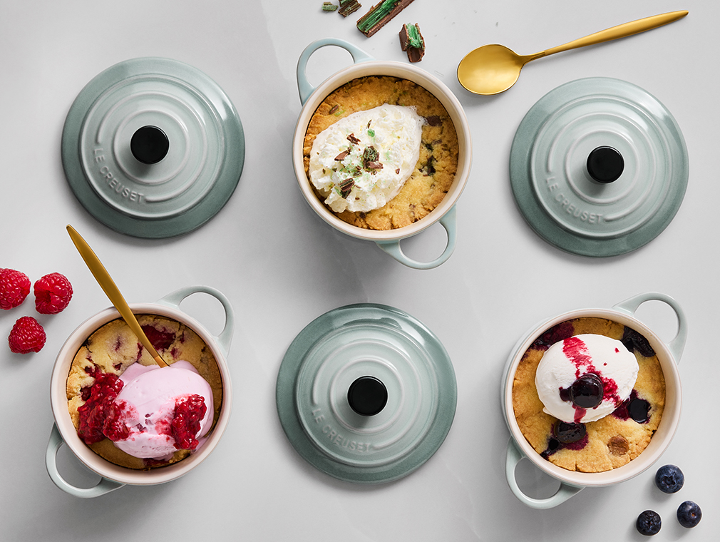 Cookies en mini-cocotte servi avec de la glace