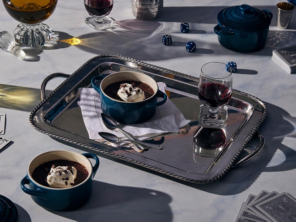 Crème au chocolat noir et au vin rouge